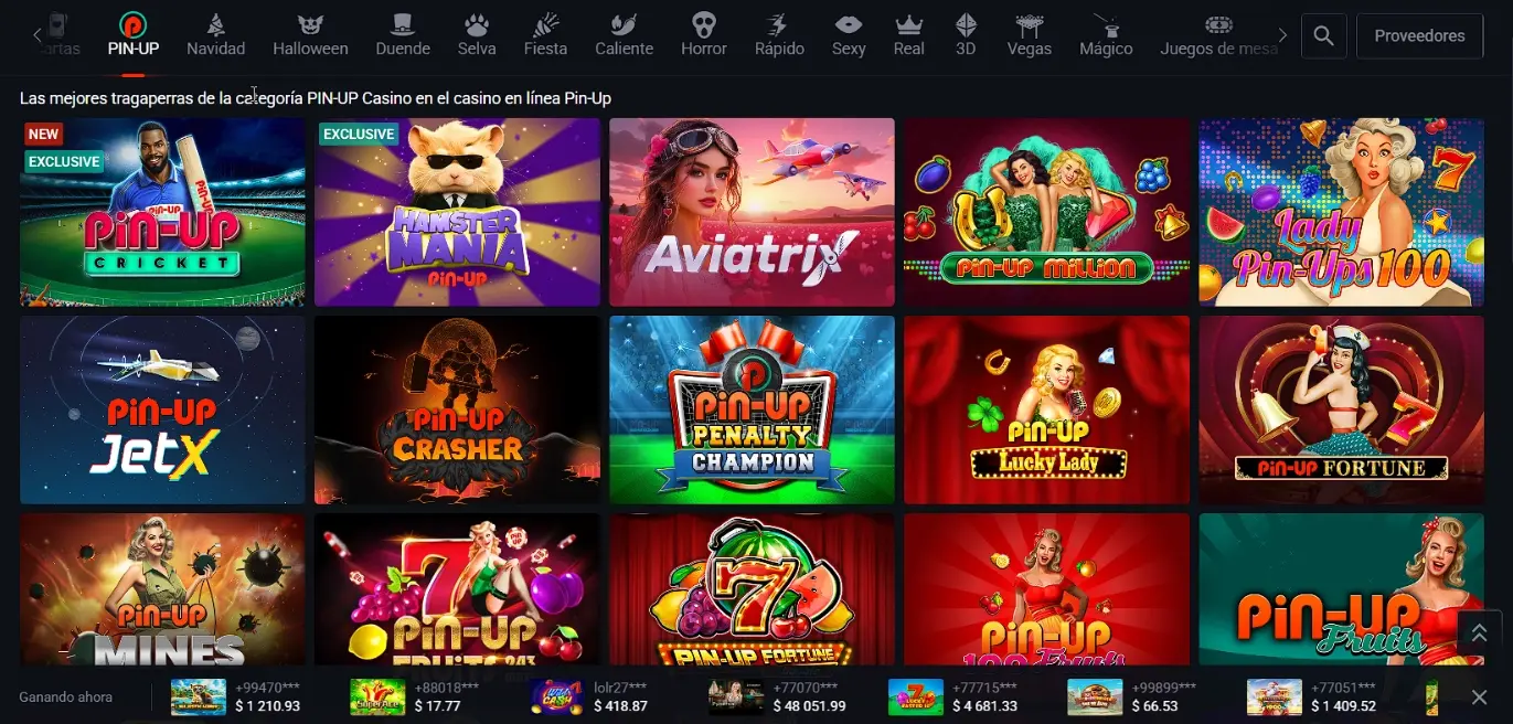 Juegos en Pin Up Casino